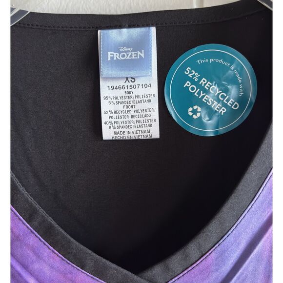 Cherokee Tooniforms Disney Themed Frozen V Neck Woman's XS Nurse Scrub Top - Picture 4 of 7